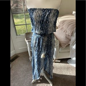 Surf Gypsy strapless dress with front slit